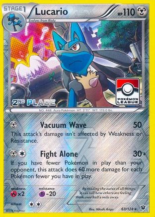 Lucario (Pokemon League) [2nd Place] (63) Reverse Holofoil - League & Championship Cards
