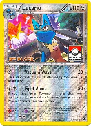 Lucario (Pokemon League) [3rd Place] (63) Reverse Holofoil - Fates Collide