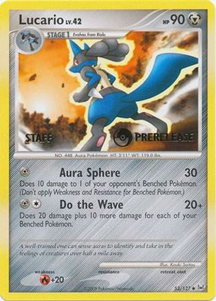 Lucario (Prerelease) [Staff] (53) - Black Star Promos