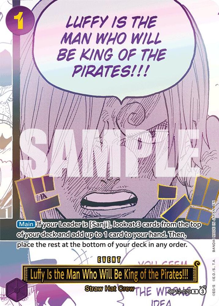 Luffy Is the Man Who Will Be King of the Pirates!!! (Japanese Version 3rd Anniversary Set) (OP12-079) Foil