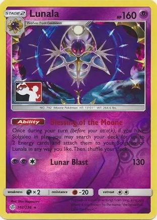 Lunala (Pokemon Club Exclusive) (102) Reverse Holofoil - Cosmic Eclipse