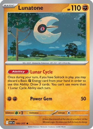 Lunatone (105) Holofoil - Ascended Heroes