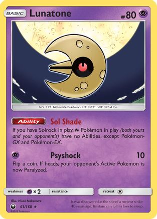 Lunatone (61) Holofoil - Celestial Storm