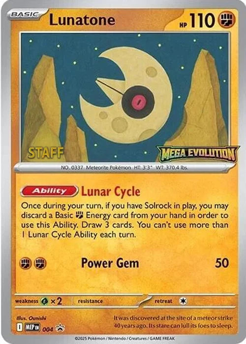 Lunatone (Prerelease) [Staff] (4) Holofoil - Black Star Promos
