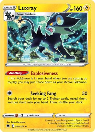 Luxray (44) Reverse Holofoil - Crown Zenith