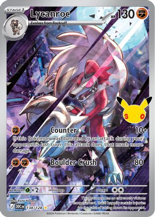 Lycanroc (138) Holofoil - 30th Celebration