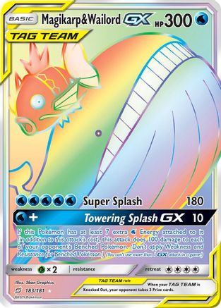 Magikarp & Wailord GX (183) Holofoil - Team Up