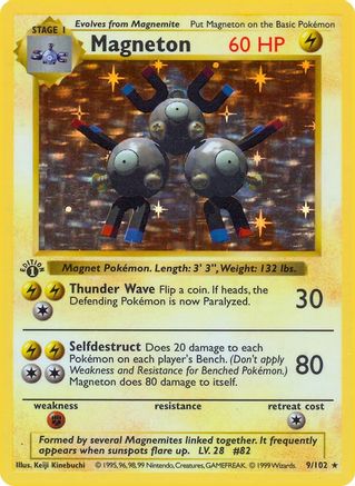 Magneton (9) (Unlimited) Holofoil - Base Set (Shadowless)