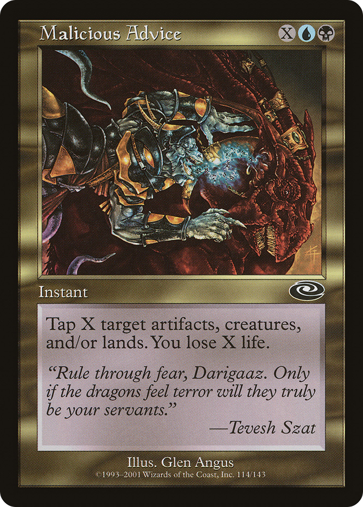 Malicious Advice (114) Foil - Planeshift