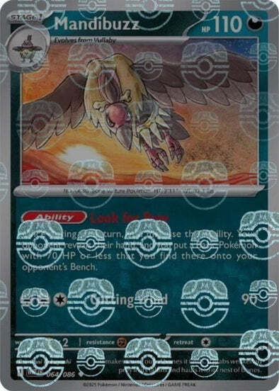 Mandibuzz (Master Ball Pattern) (64) Reverse Holofoil - White Flare