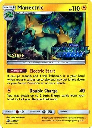 Manectric (Prerelease) [Staff] (SM130) Holofoil - Black Star Promos