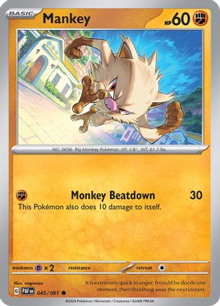 Mankey (45) Reverse Holofoil - Paldean Fates