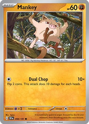 Mankey (98) Reverse Holofoil - Surging Sparks