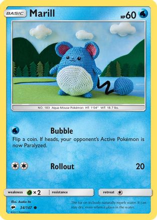 Marill (34) Reverse Holofoil - Burning Shadows