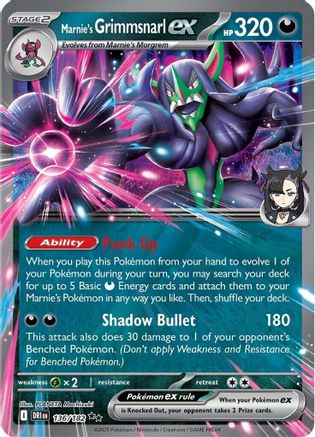 Marnie's Grimmsnarl ex (136) Holofoil - Destined Rivals