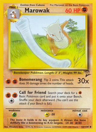 Marowak (52) - Base Set 2