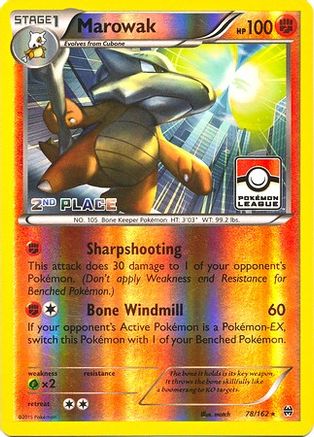 Marowak (Pokemon League) [2nd Place] (78) Reverse Holofoil - League & Championship Cards