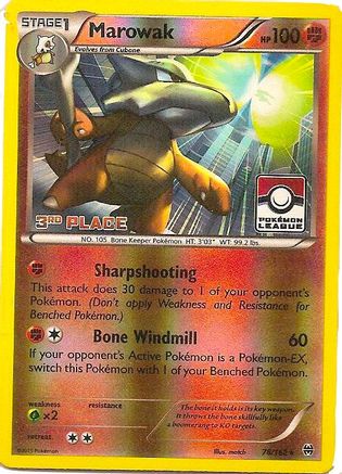 Marowak (Pokemon League) [3rd Place] (78) Reverse Holofoil - BREAKthrough