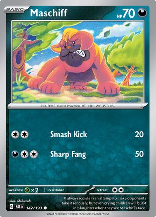 Maschiff (142) Reverse Holofoil - Paldea Evolved