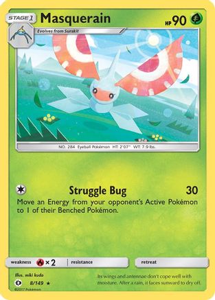 Masquerain (8) Reverse Holofoil - Sun & Moon