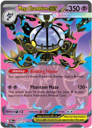 Mega Chandelure ex (38) Holofoil - Pitch Black