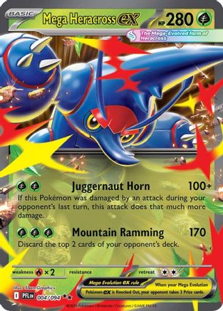 Mega Heracross ex (4) Holofoil - Phantasmal Flames