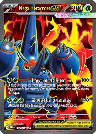 Mega Heracross ex (Full Art) (108) Holofoil - Phantasmal Flames