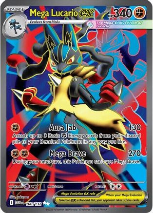 Mega Lucario ex (Full Art) (160) Holofoil - Mega Evolution