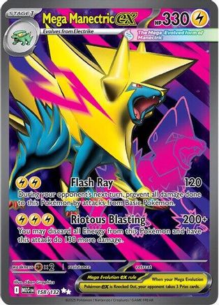 Mega Manectric ex (Full Art) (158) Holofoil - Mega Evolution