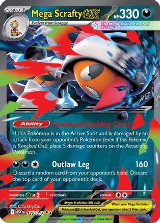 Mega Scrafty ex (135) Holofoil - Ascended Heroes