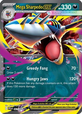 Mega Sharpedo ex (61) Holofoil - Phantasmal Flames