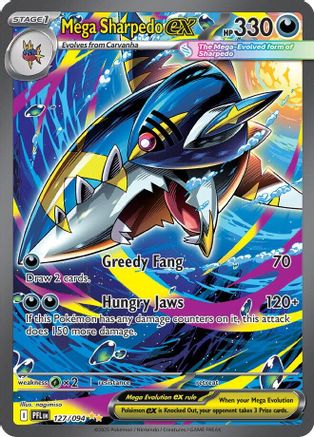 Mega Sharpedo ex (Alternate Full Art) (127) Holofoil - Phantasmal Flames