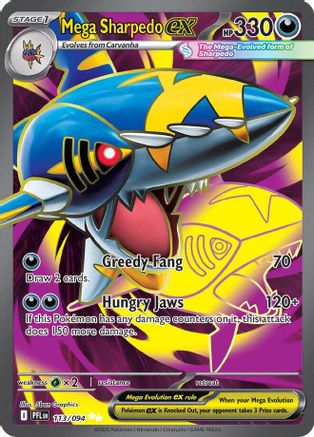Mega Sharpedo ex (Full Art) (113) Holofoil - Phantasmal Flames