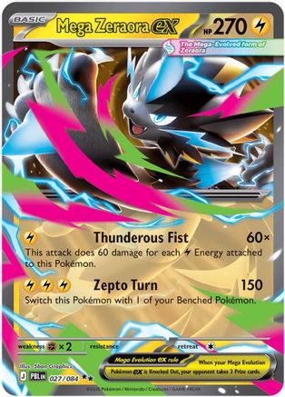 Mega Zeraora ex (27) Holofoil - Pitch Black