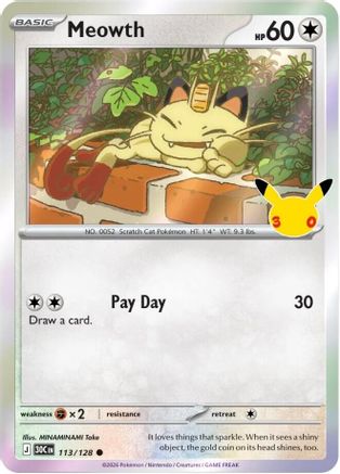Meowth (113) Holofoil - 30th Celebration