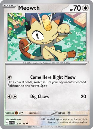 Meowth (52) Reverse Holofoil - 151