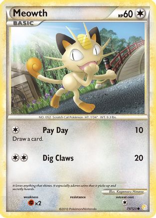 Meowth (75) Reverse Holofoil - HeartGold & SoulSilver