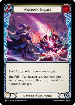 Meteoric Impact (Yellow) (OMN119) Rainbow Foil - Omens of the Third Age