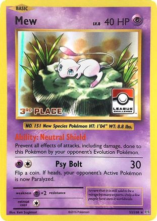 Mew (League Challenge) [3rd Place] (53) Holofoil - League & Championship Cards