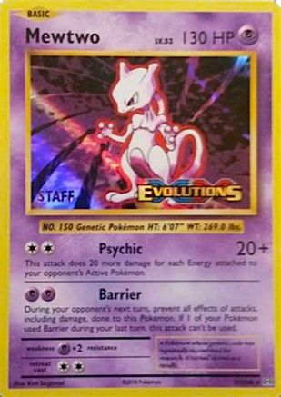 Mewtwo (Prerelease) [Staff] (51) Holofoil - Black Star Promos