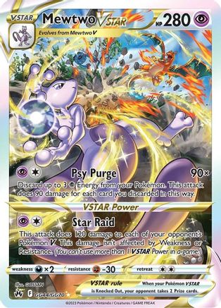 Mewtwo VSTAR (Alternate Full Art) (GG44) Holofoil - Crown Zenith