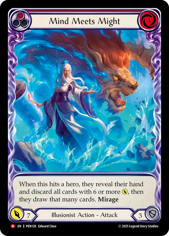 Mind Meets Might (Extended Art) (PEN128) Rainbow Foil - Compendium of Rathe