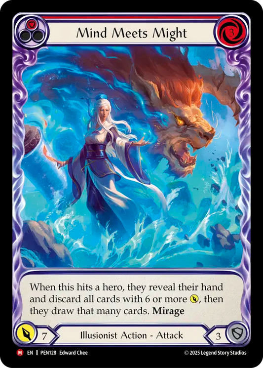 Mind Meets Might (Extended Art) (PEN128) Rainbow Foil - Compendium of Rathe