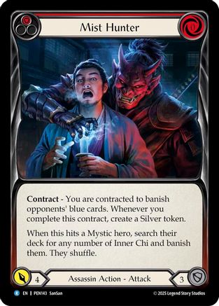 Mist Hunter (Red) (PEN143) Rainbow Foil - Compendium of Rathe