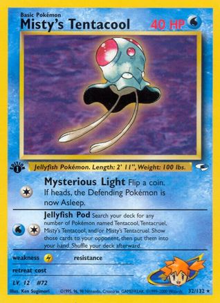 Misty's Tentacool (32) (1st Edition) - Gym Heroes