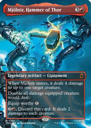 Mjolnir, Hammer of Thor (Borderless) (339) Foil - Marvel Super Heroes