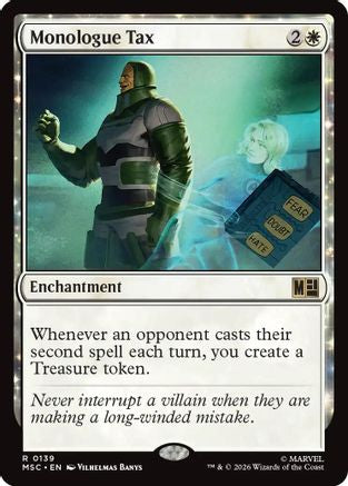 Monologue Tax (139) Surge Foil - Commander: Marvel Super Heroes