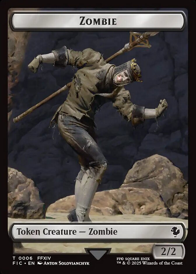 Moogle // Zombie Double-Sided Token (11 // 6) - Commander: FINAL FANTASY