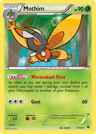 Mothim (4) Reverse Holofoil - Fates Collide