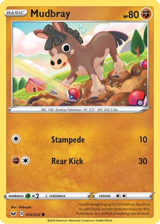 Mudbray (105) Reverse Holofoil - Sword & Shield